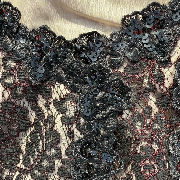 Cachet - Vintage Whimsygoth Black Fitted Lace Top - size 9/10 - Picture 6 of 9